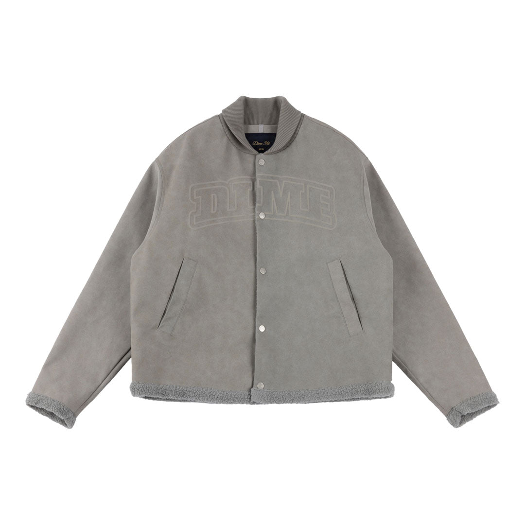 DIME（ダイム）| FAUX SUEDE VARSITY JACKET / GRAY | スノーボード