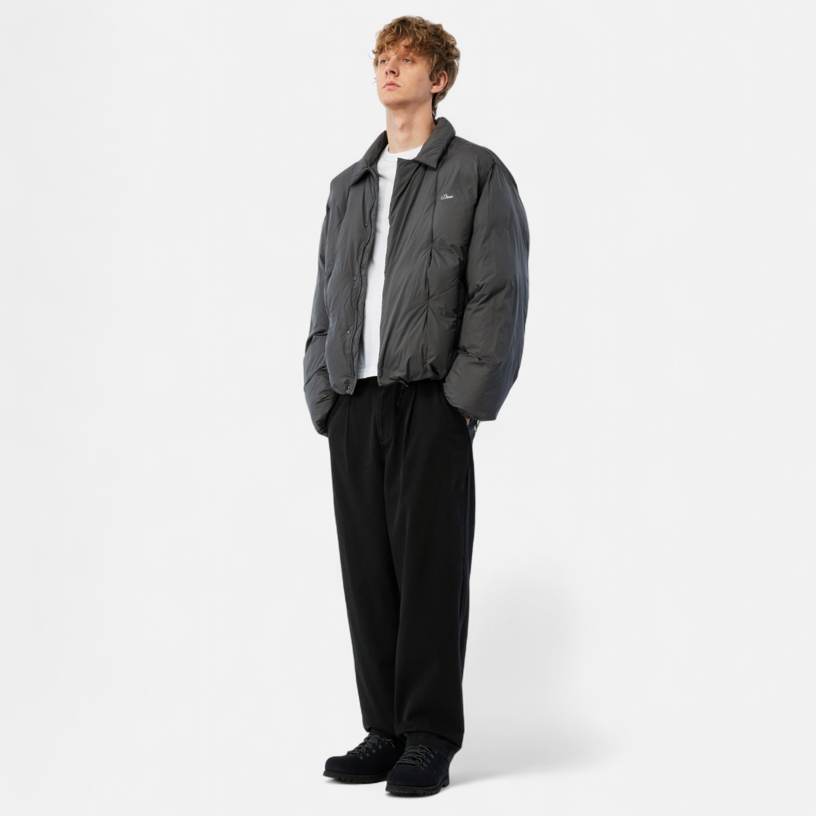 DIME MTL（ダイム モントリオール）| PLEATED PUFFER / CHARCOAL | スケートボード・スノーボードのTACTICS JAPAN