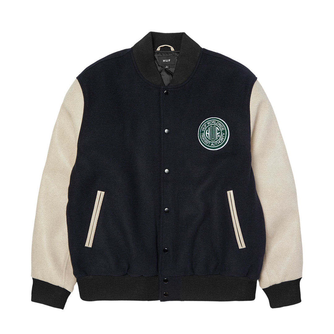GLOBAL TRANSIT VARSITY JACKET  / NAVY