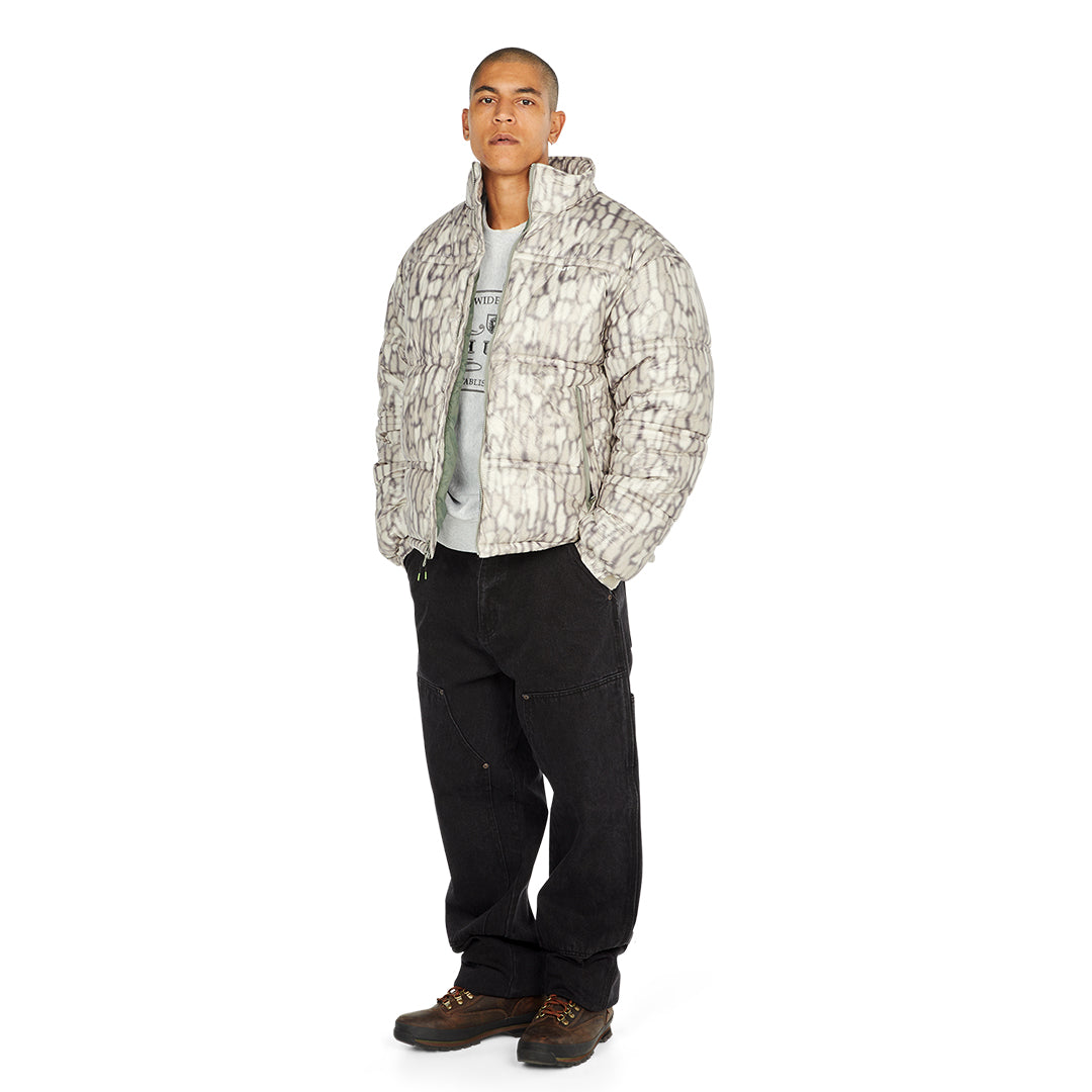HUF WORLDWIDE（ハフ ワールドワイド）| 89 WARPED CAMO TYVEK PUFFER / MUTED CAMO | スノーボード・スケートボードのTACTICS JAPAN