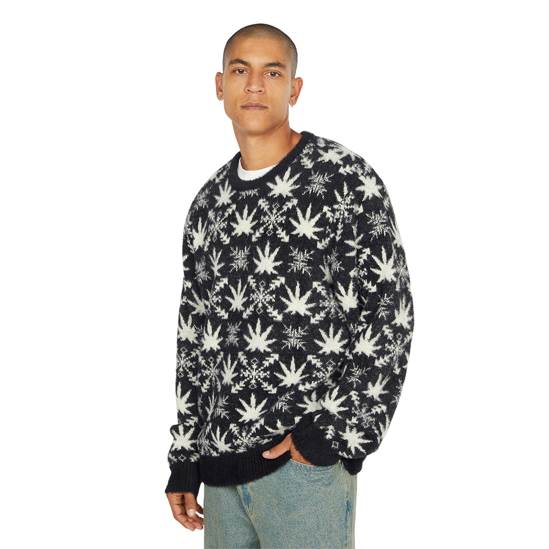 HUF WORLDWIDE（ハフ ワールドワイド）| ARCTIC PLANTLIFE CREWNECK / BLACK | スノーボード・スケートボードのTACTICS JAPAN