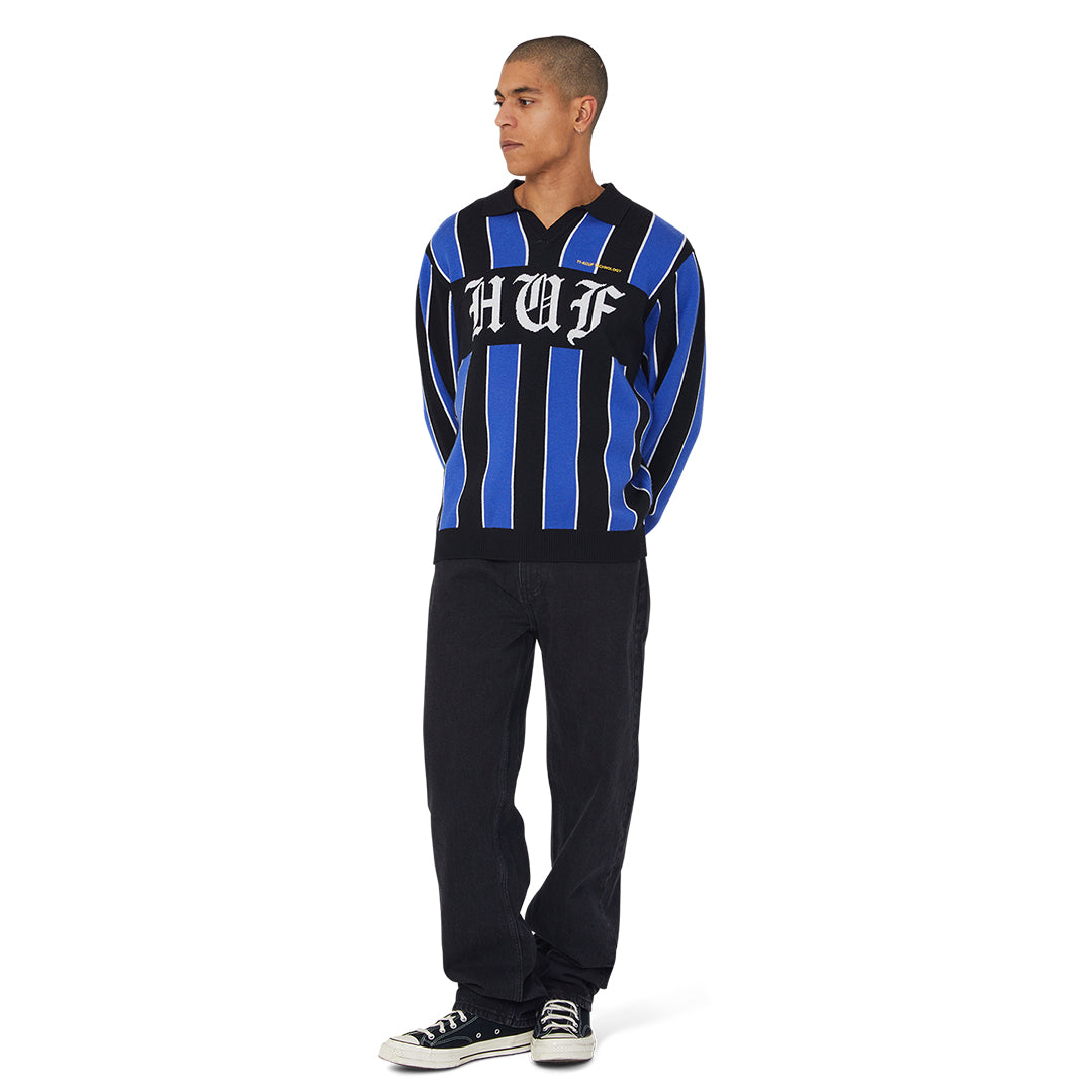 HUF WORLDWIDE（ハフ ワールドワイド）| MIDFIELD JERSEY SWEATER / ELECTRIC BLUE | スノーボード・スケートボードのTACTICS JAPAN