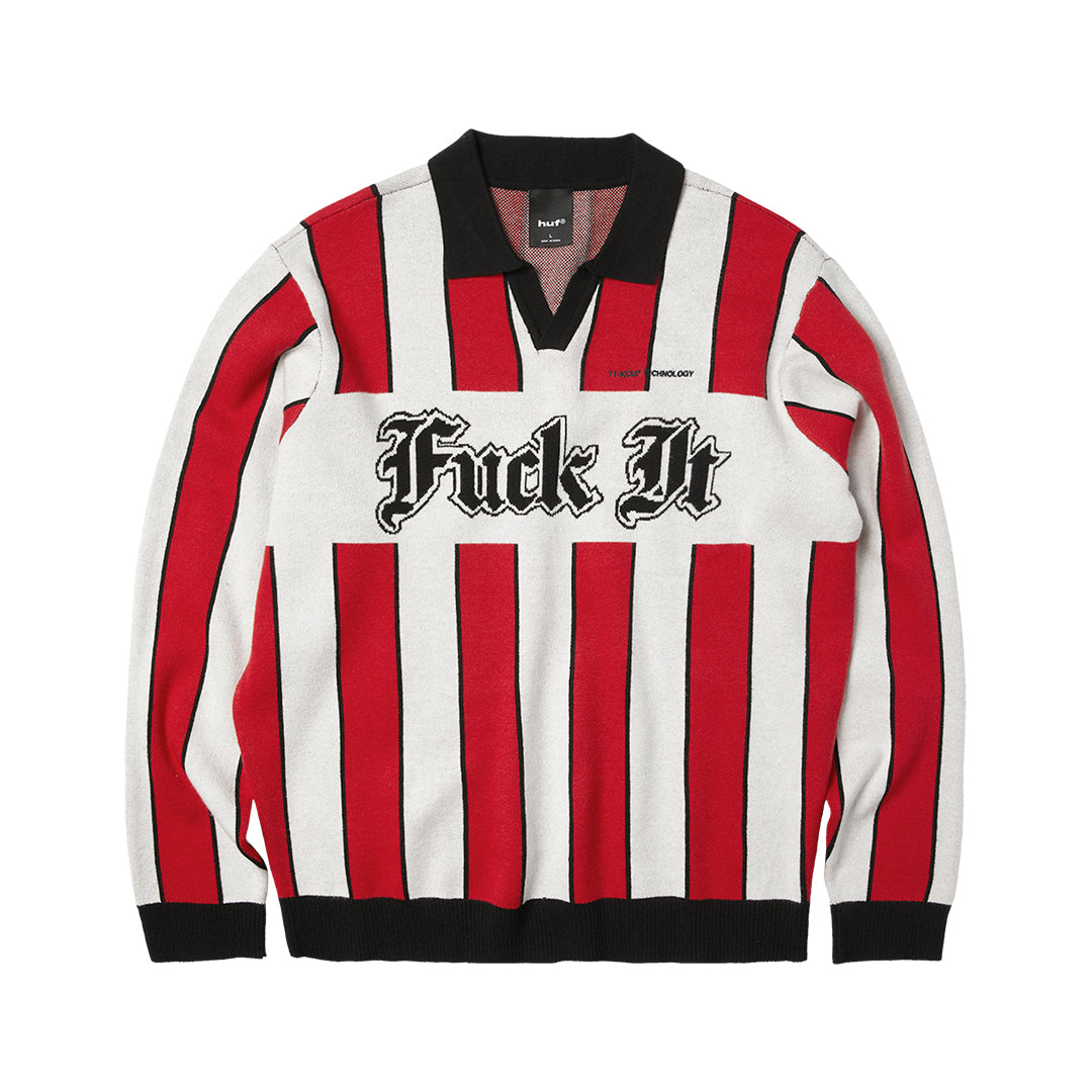 HUF WORLDWIDE（ハフ ワールドワイド）| MIDFIELD JERSEY SWEATER / RED | スノーボード・スケートボードのTACTICS JAPAN