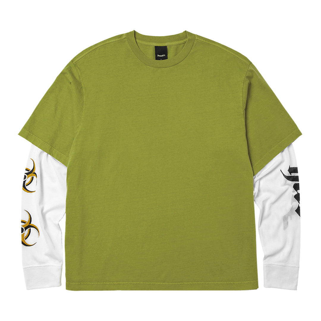 HUF WORLDWIDE（ハフ ワールドワイド）| LEON LS DOUBLE LAYER TOP / ACID GREEN | スノーボード・スケートボードのTACTICS JAPAN