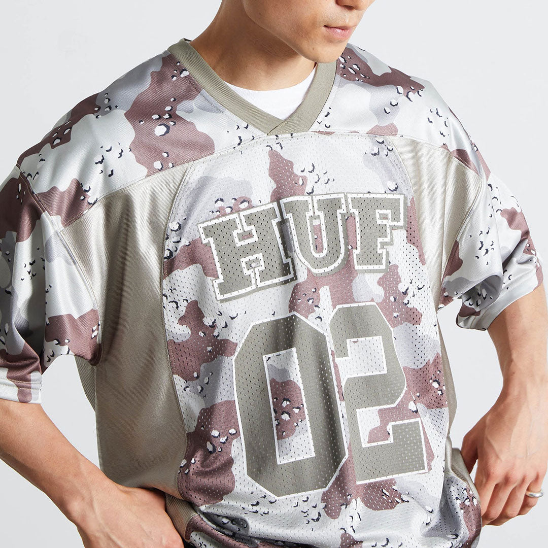 HUF（ハフ）| CAMO FOOTBALL JERSEY / BROWN | スノーボード・スケートボードのTACTICS JAPAN