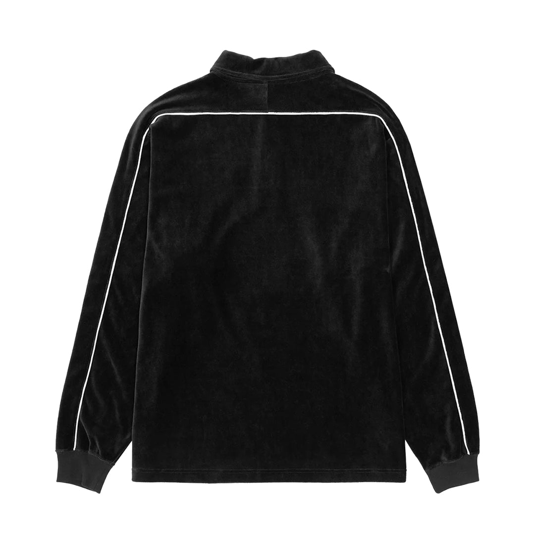 HUF WORLDWIDE（ハフ ワールドワイド）| H DOT VELOUR POLO / BLACK | スノーボード・スケートボードのTACTICS JAPAN