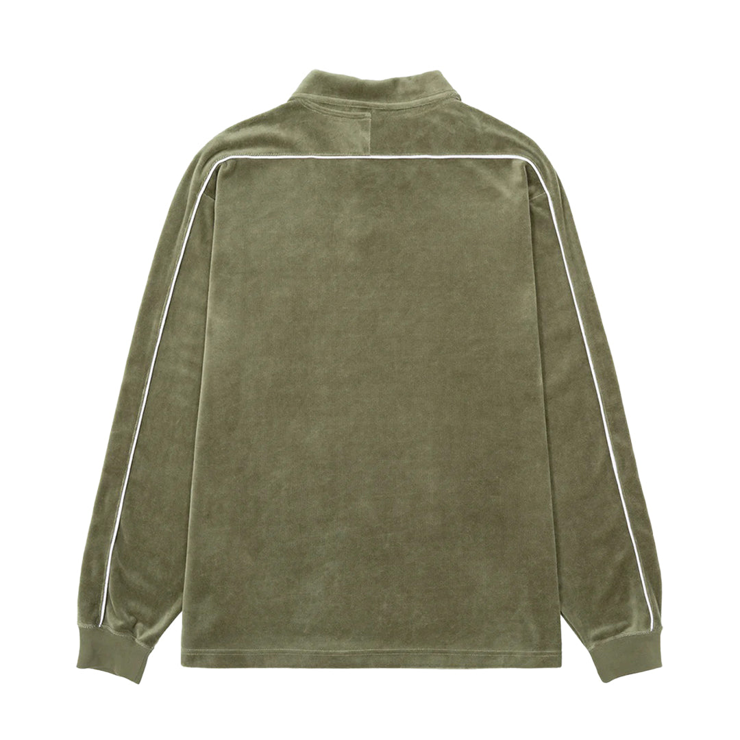 HUF WORLDWIDE（ハフ ワールドワイド）| H DOT VELOUR POLO/ COVERT GREEN | スノーボード・スケートボードのTACTICS JAPAN