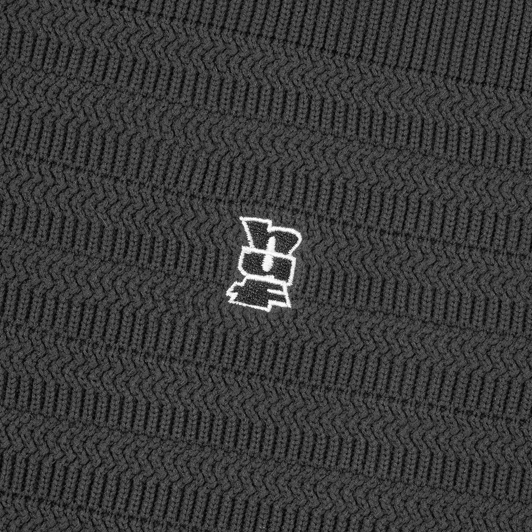 HUF WORLDWIDE（ハフ ワールドワイド）| MEGABLAST KNIT POLO TOP / CHARCOAL | スノーボード・スケートボードのTACTICS JAPAN