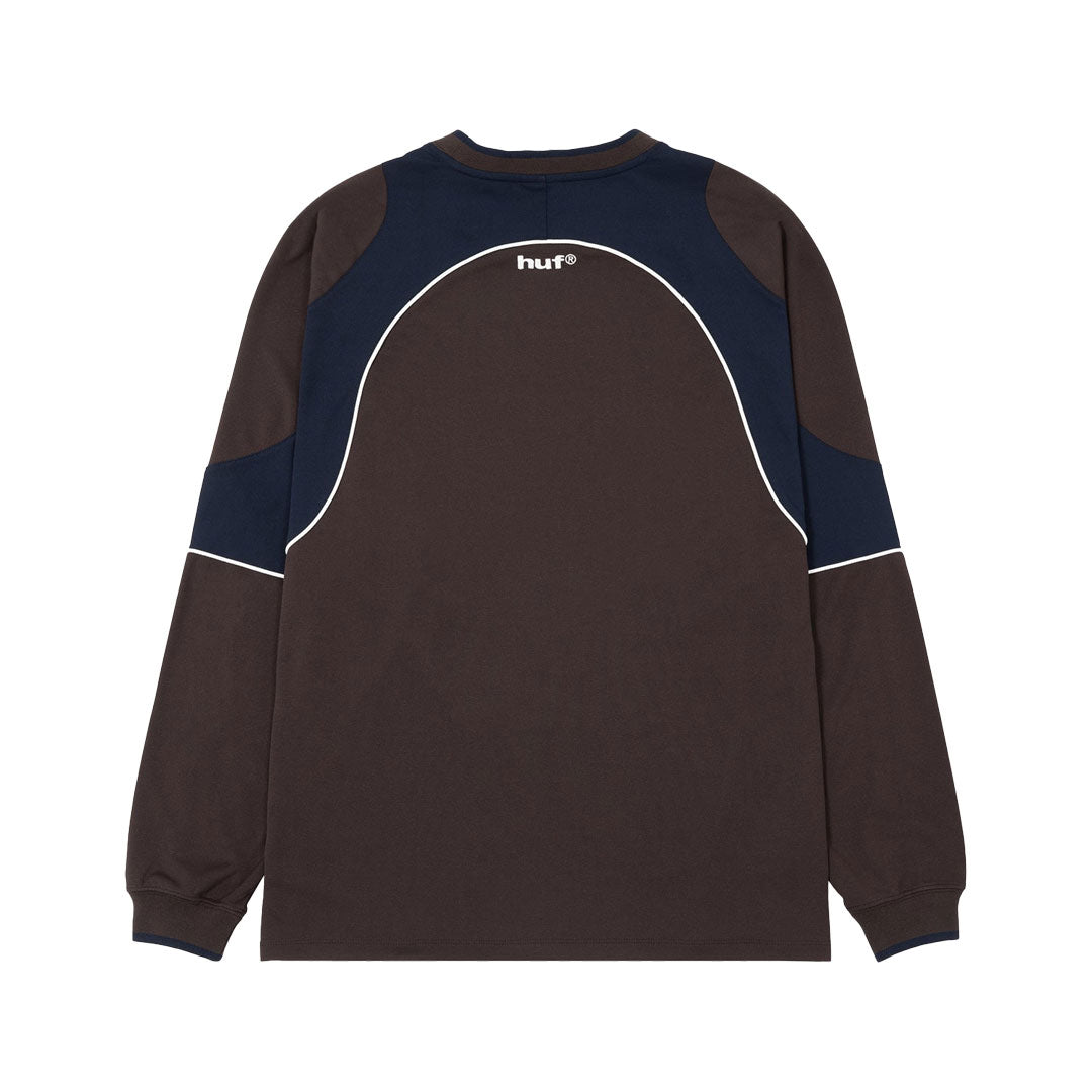 HUF（ハフ）| HARD LUXE JERSEY LS CREW / COFFEE | スノーボード・スケートボードのTACTICS JAPAN
