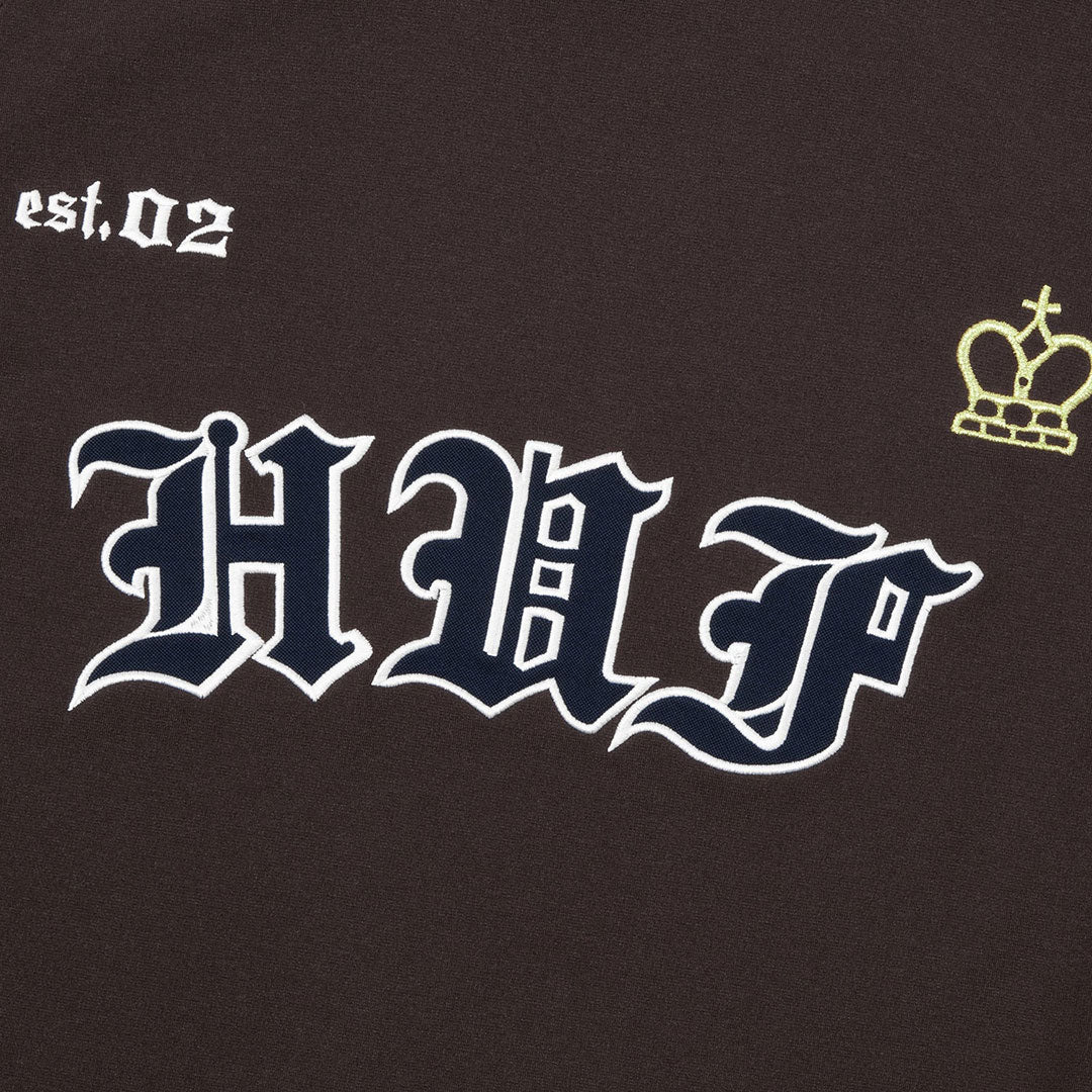 HUF（ハフ）| HARD LUXE JERSEY LS CREW / COFFEE | スノーボード・スケートボードのTACTICS JAPAN