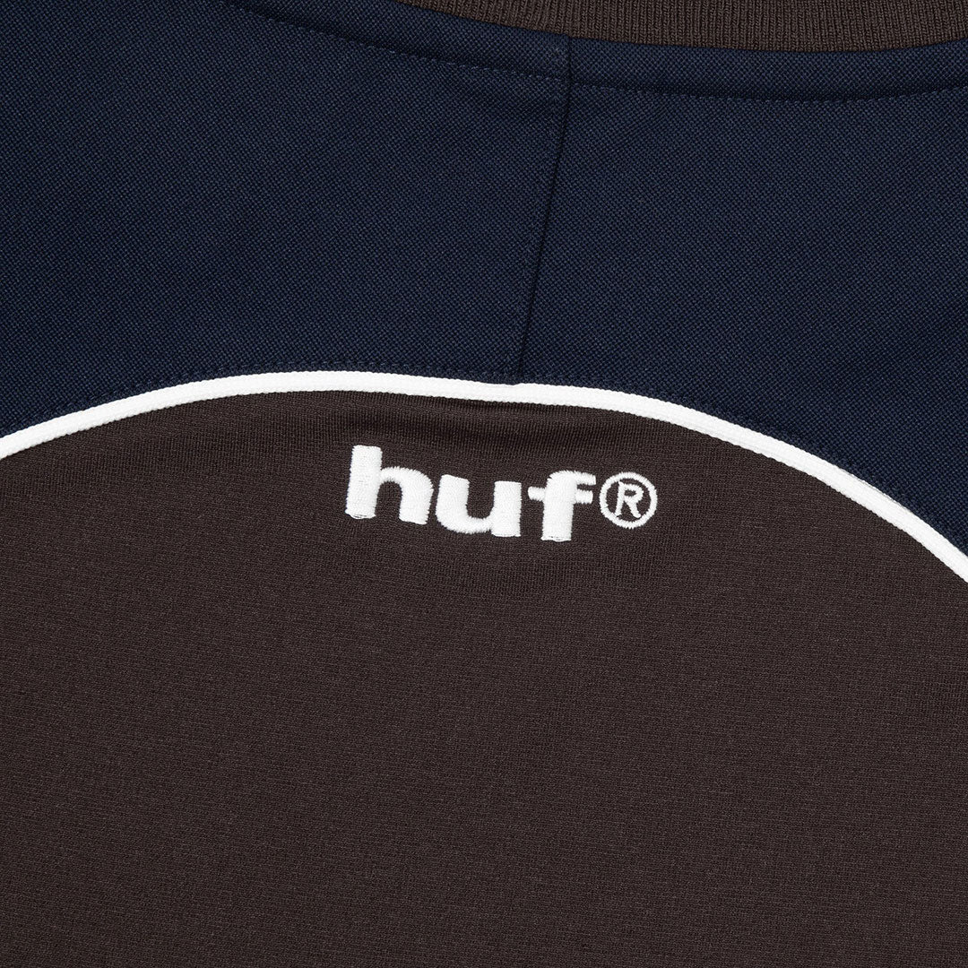 HUF（ハフ）| HARD LUXE JERSEY LS CREW / COFFEE | スノーボード・スケートボードのTACTICS JAPAN