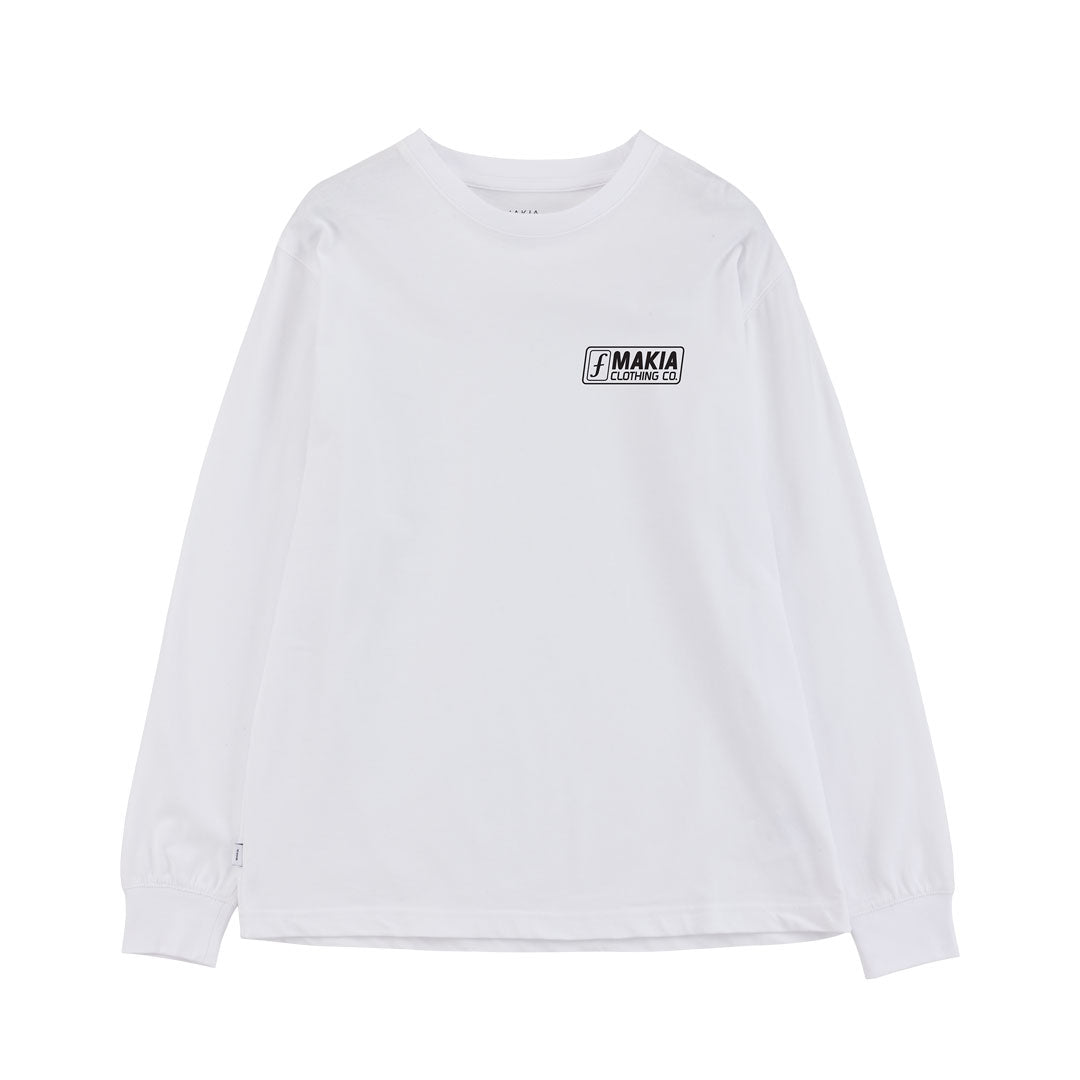 FORUM SNOWBOARDS（フォーラム スノーボード）| MAKIA X FORUM LONG SLEEVE T-SHIRT / WHITE | スノーボード・スケートボードのTACTICS JAPAN