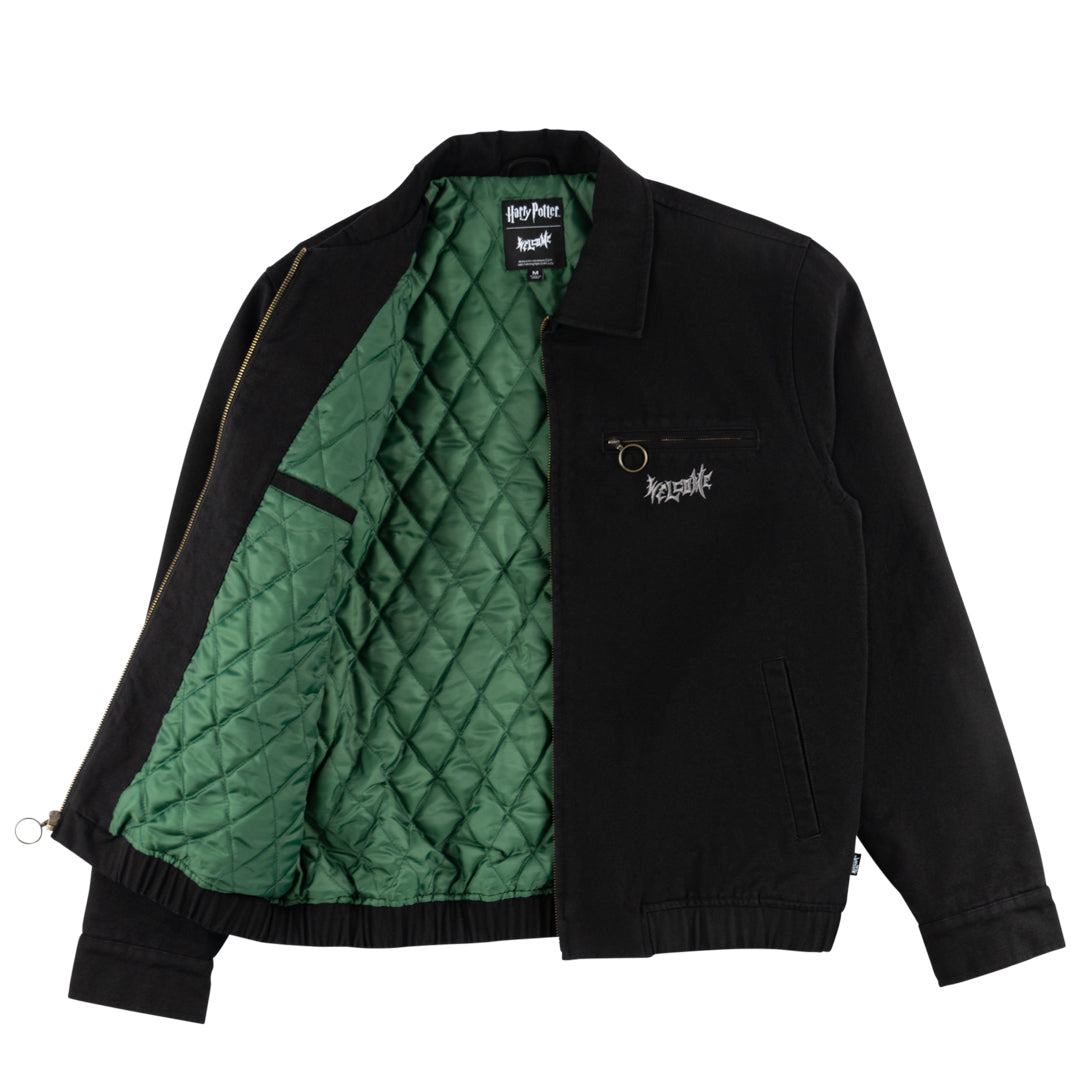 WELCOME SKATEBOARDS（ウェルカム スケートボード）| HARRY POTTER X WELCOME MORSMORDRE CANVAS HARRINGTON L/S JACKET / BLACK | スノーボード・スケートボードのTACTICS JAPAN
