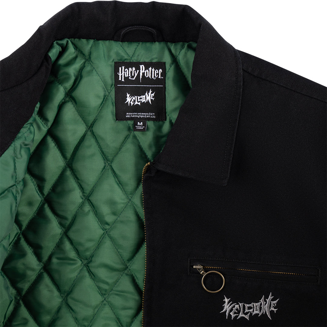 WELCOME SKATEBOARDS（ウェルカム スケートボード）| HARRY POTTER X WELCOME MORSMORDRE CANVAS HARRINGTON L/S JACKET / BLACK | スノーボード・スケートボードのTACTICS JAPAN
