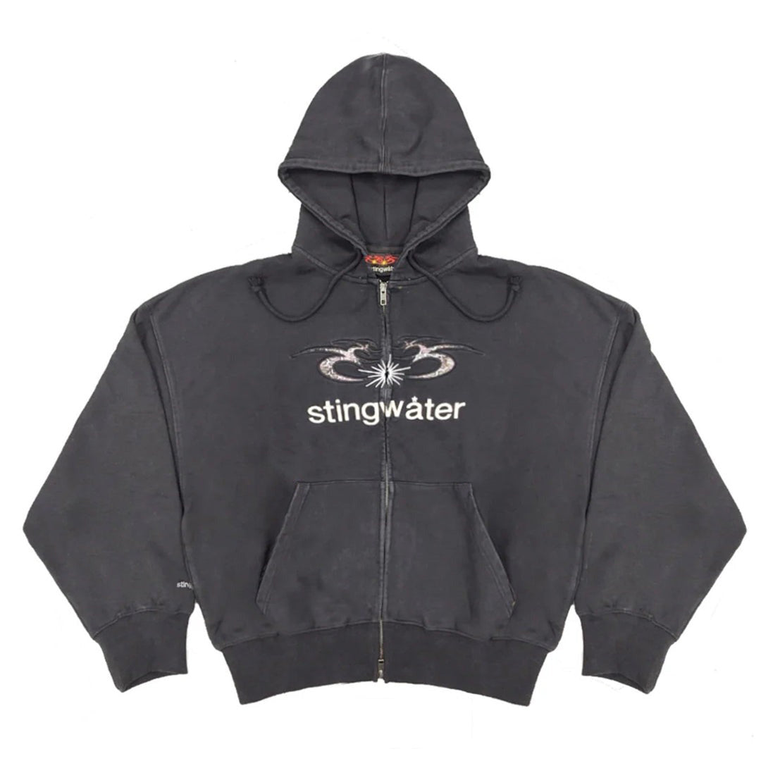MOSES SNAKE ZIP UP HOODIE / FADED BLACK