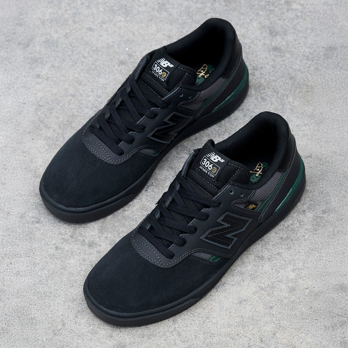 NEW BALANCE NUMERIC（ニューバランス ヌメリック）| UN306CSP JAMIE FOY / BLACK WITH NIGHTWATCH GREEN | スノーボード・スケートボードのTACTICS JAPAN