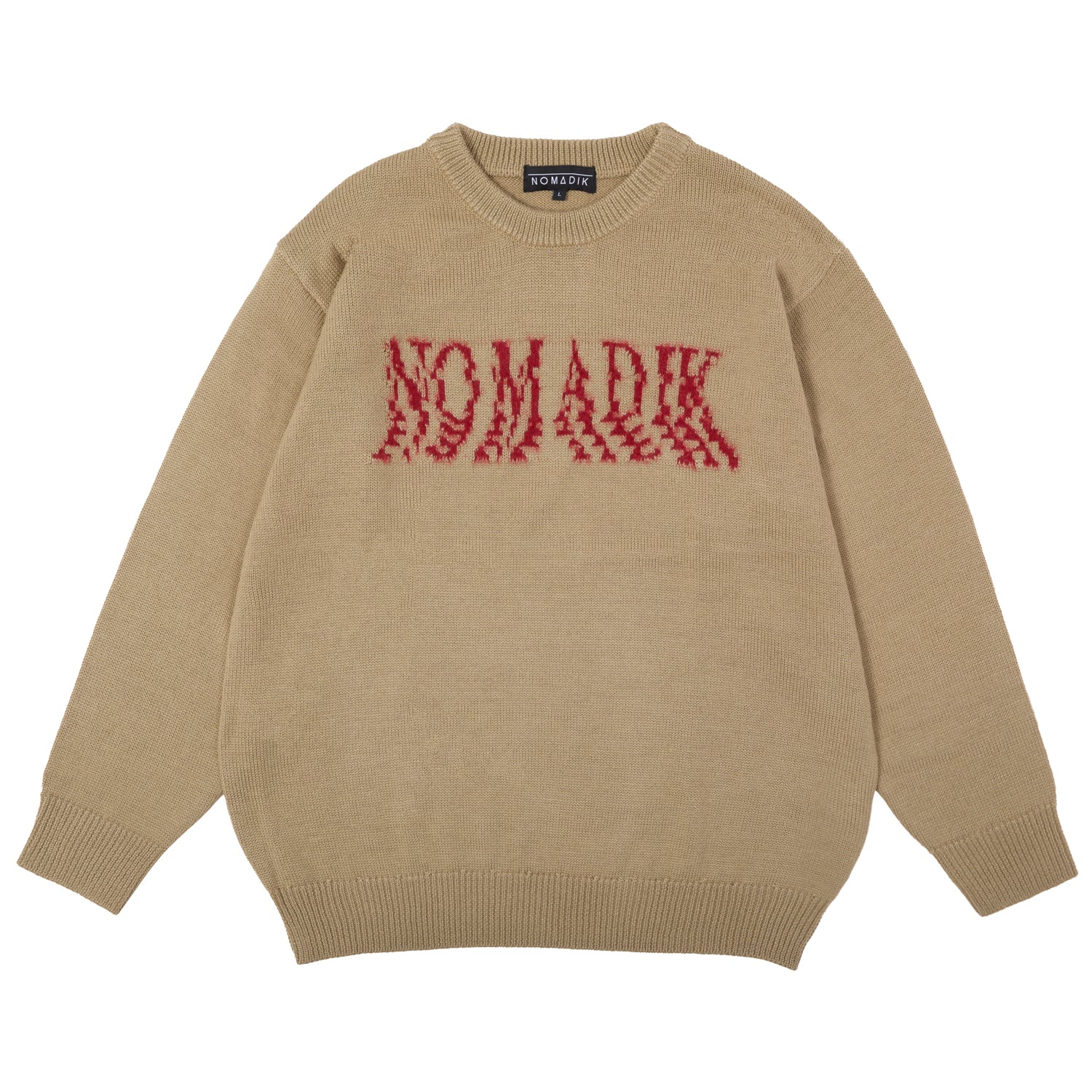 JACQUARD SWEATER / LIGHT BROWN / BURGUNDY