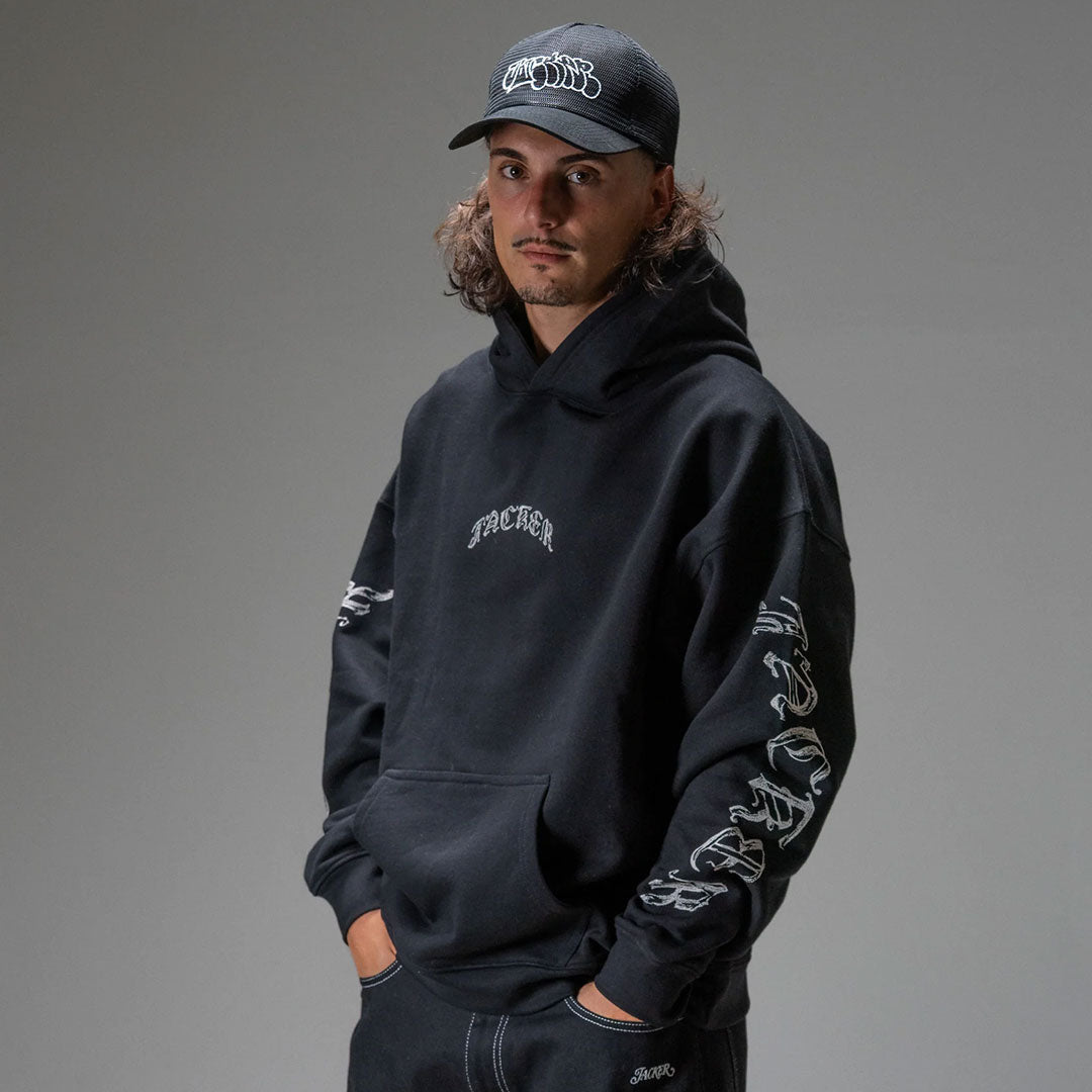 JACKER（ジャッカー）| N°1890 HOODIE / BLACK | スノーボード・スケートボードのTACTICS JAPAN