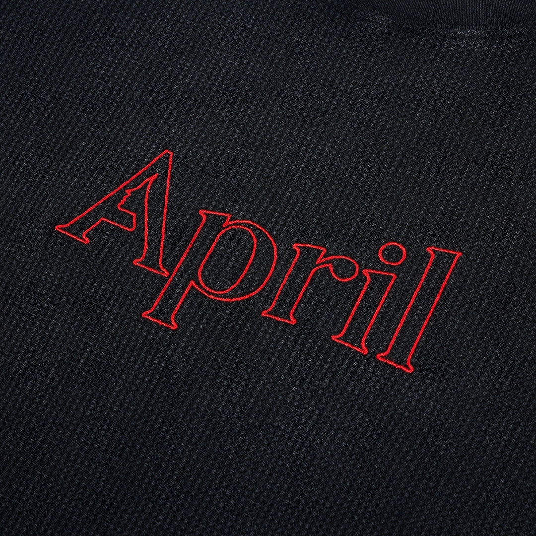 APRIL SKATEBOARDS（エイプリル スケートボード）| THERMAL L/S / BLACK/RED EMBROID | スノーボード・スケートボードのTACTICS JAPAN