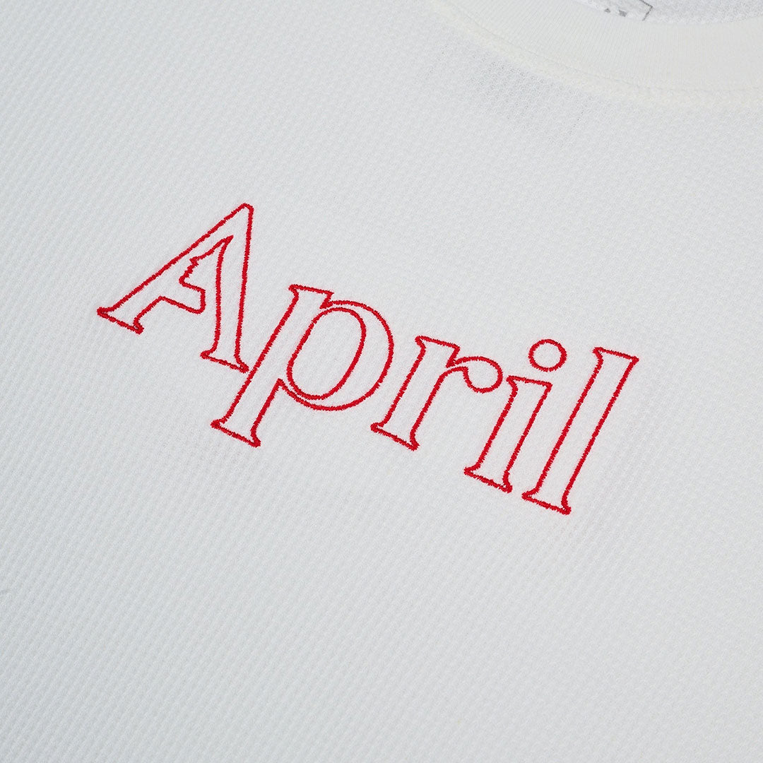 APRIL SKATEBOARDS（エイプリル スケートボード）| THERMAL L/S / WHITE/RED EMBROID | スノーボード・スケートボードのTACTICS JAPAN