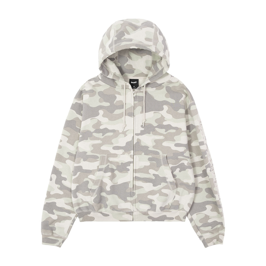 HUF（ハフ）| OLYMPIA FULL ZIP HOODIE / CAMO | スノーボード・スケートボードのTACTICS JAPAN
