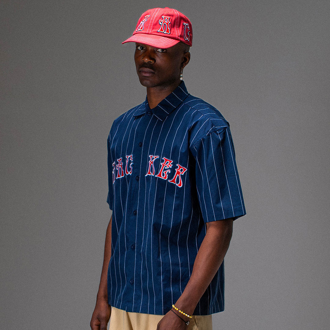 JACKER（ジャッカー）| PALS FONT SHIRT / NAVY | スノーボード・スケートボードのTACTICS JAPAN