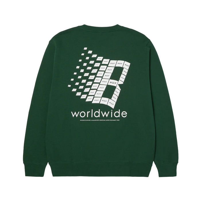 HUF X BRONZE56K CREWNECK / FOREST GREEN