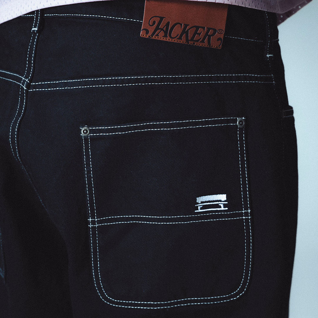 JACKER（ジャッカー）| CLASSIC DENIM BAGGY PANT / BLACK | スノーボード・スケートボードのTACTICS JAPAN