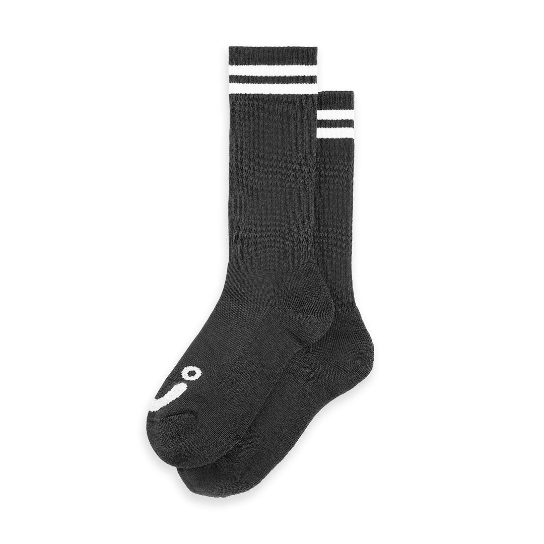 POLAR SKATE CO.（ポーラー スケート カンパニー）| RIB SOCKS LONG HAPPY SAD / BLACK/WHITE | スノーボード・スケートボードのTACTICS JAPAN