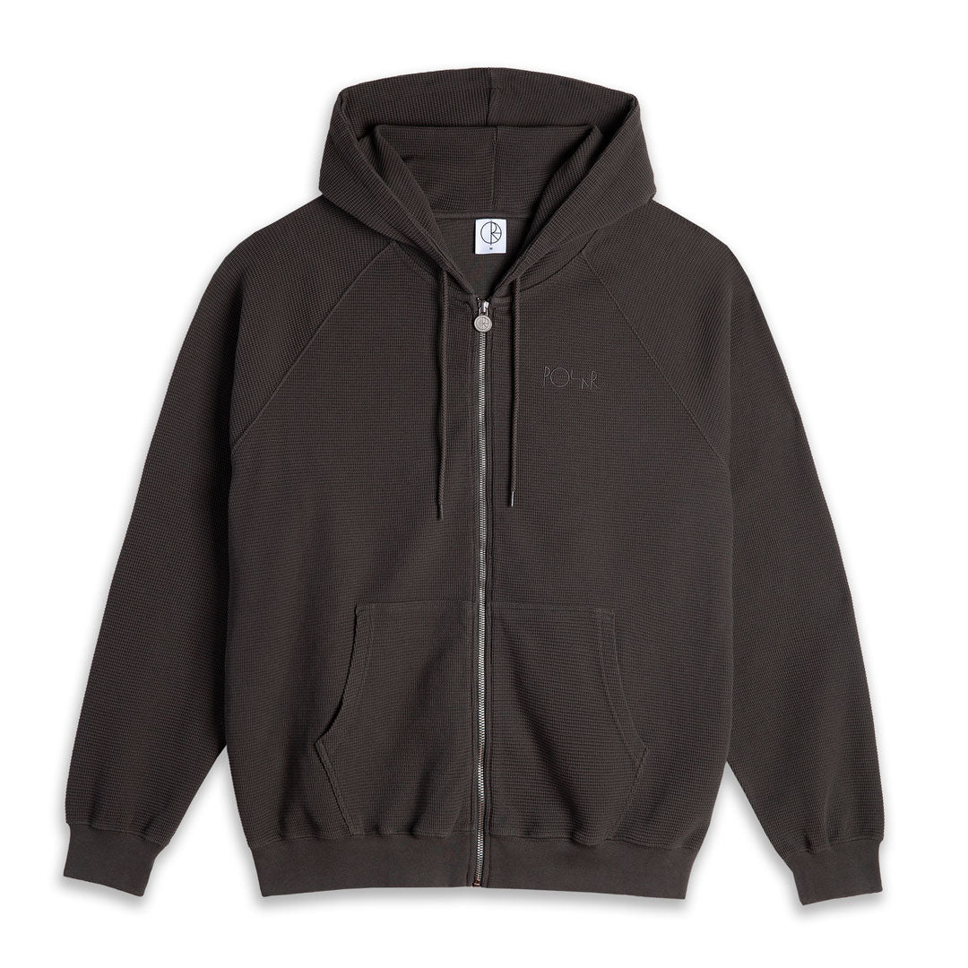 POLAR SKATE CO.（ポーラー スケート カンパニー）| WAFFLE ZIP HOODIE / DIRTY BLACK | スノーボード・スケートボードのTACTICS JAPAN