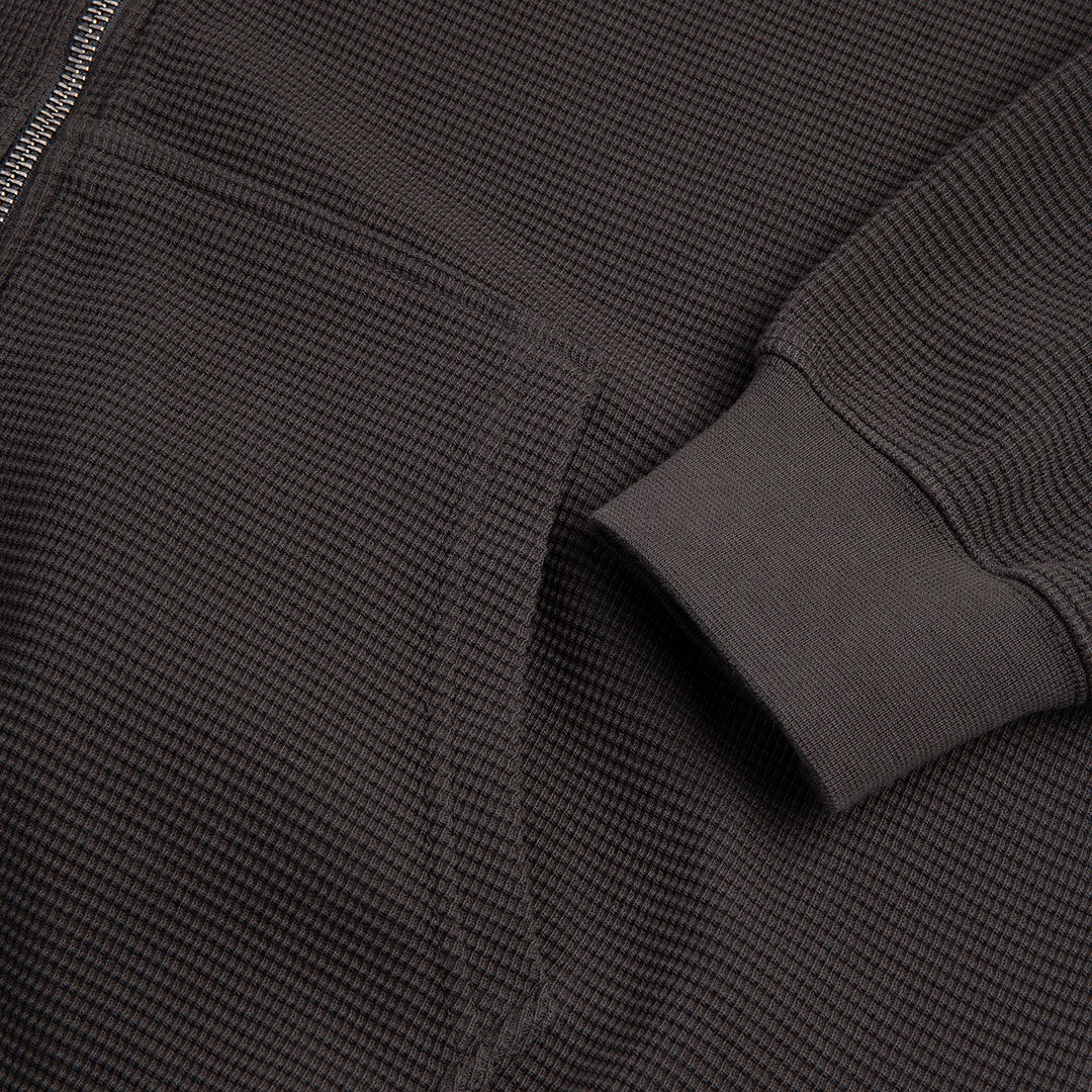 POLAR SKATE CO.（ポーラー スケート カンパニー）| WAFFLE ZIP HOODIE / DIRTY BLACK | スノーボード・スケートボードのTACTICS JAPAN