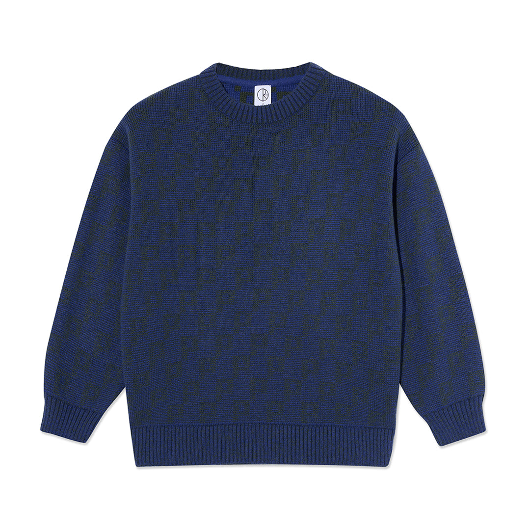 POLAR SKATE CO.（ポーラー スケート カンパニー）| P PATTERN GEORGE SWEATER / BLUE/GREEN | スノーボード・スケートボードのTACTICS JAPAN