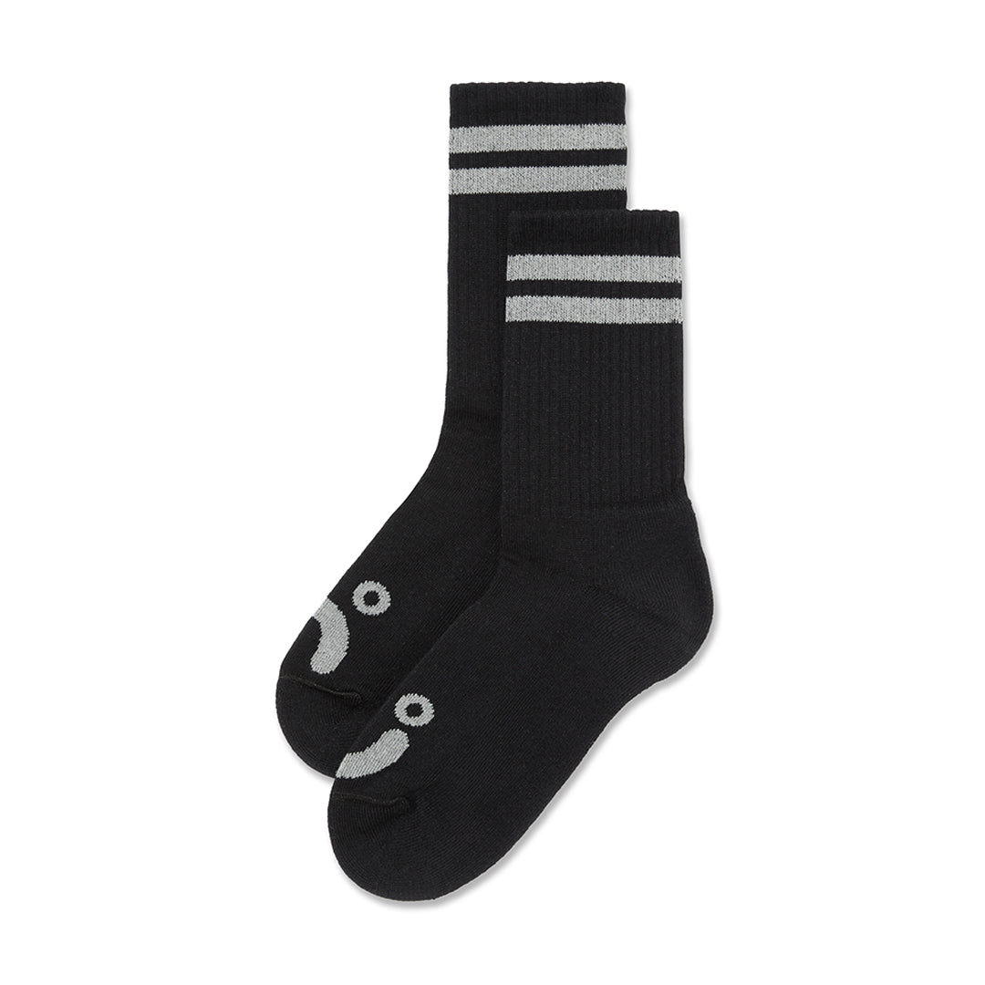 POLAR SKATE CO.（ポーラー スケート カンパニー）| HAPPY SAD RIB SOCKS 39-42 / BLACK/HEATHER GREY | スノーボード・スケートボードのTACTICS JAPAN