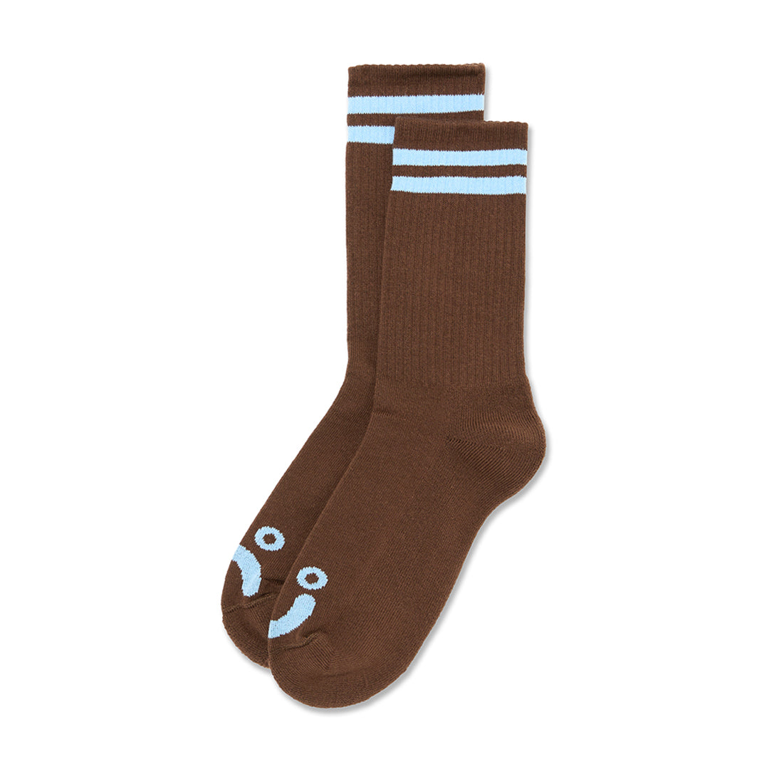 POLAR SKATE CO.（ポーラー スケート カンパニー）| HAPPY SAD RIB SOCKS 39-42 / BROWN/BLUE | スノーボード・スケートボードのTACTICS JAPAN