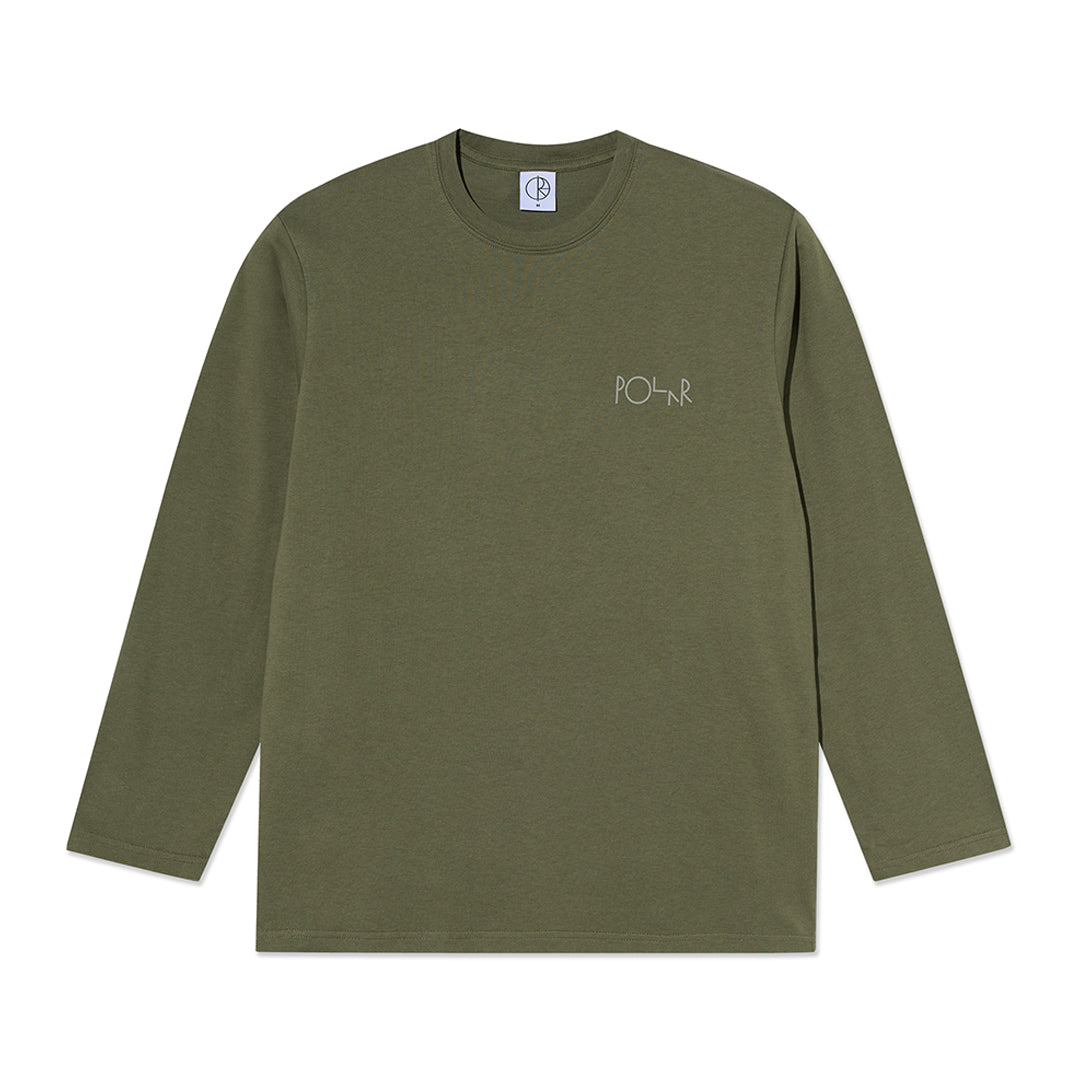 POLAR SKATE CO.（ポーラー スケート カンパニー）| STROKE LOGO STEVE TEE LS / ARMY GREEN | スノーボード・スケートボードのTACTICS JAPAN