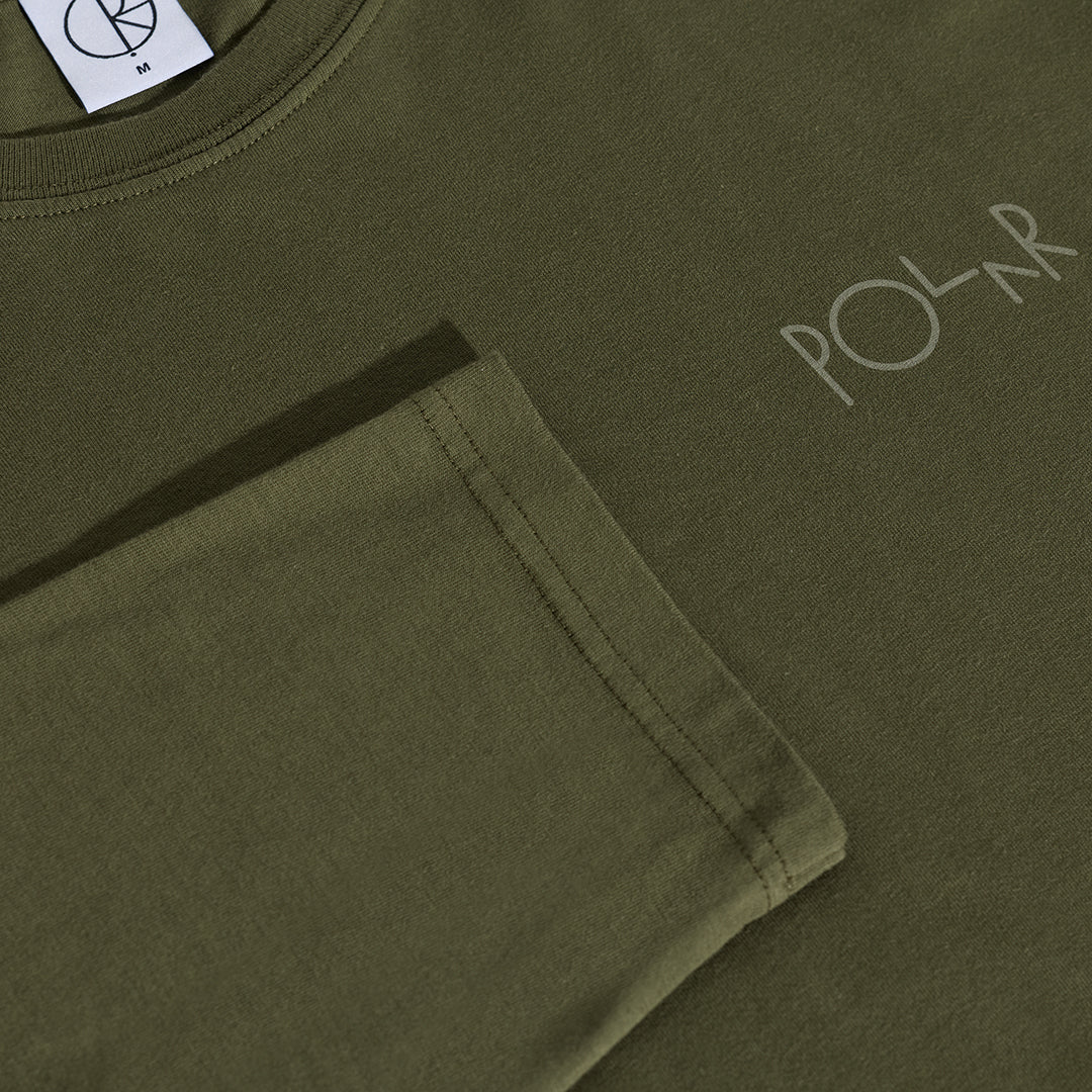 POLAR SKATE CO.（ポーラー スケート カンパニー）| STROKE LOGO STEVE TEE LS / ARMY GREEN | スノーボード・スケートボードのTACTICS JAPAN