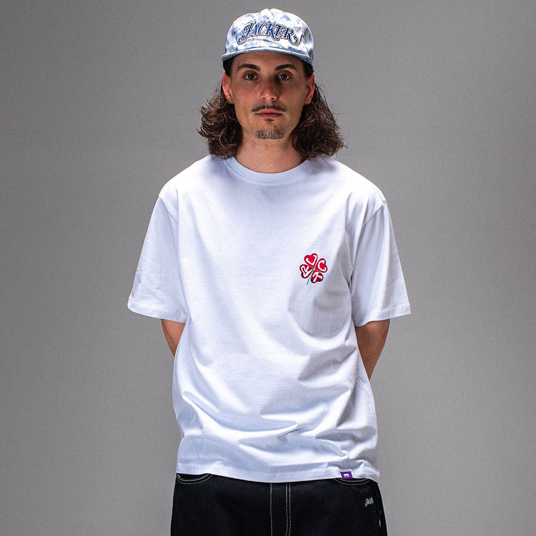 JACKER（ジャッカー）| RED CLOVER T-SHIRT / WHITE | スノーボード・スケートボードのTACTICS JAPAN