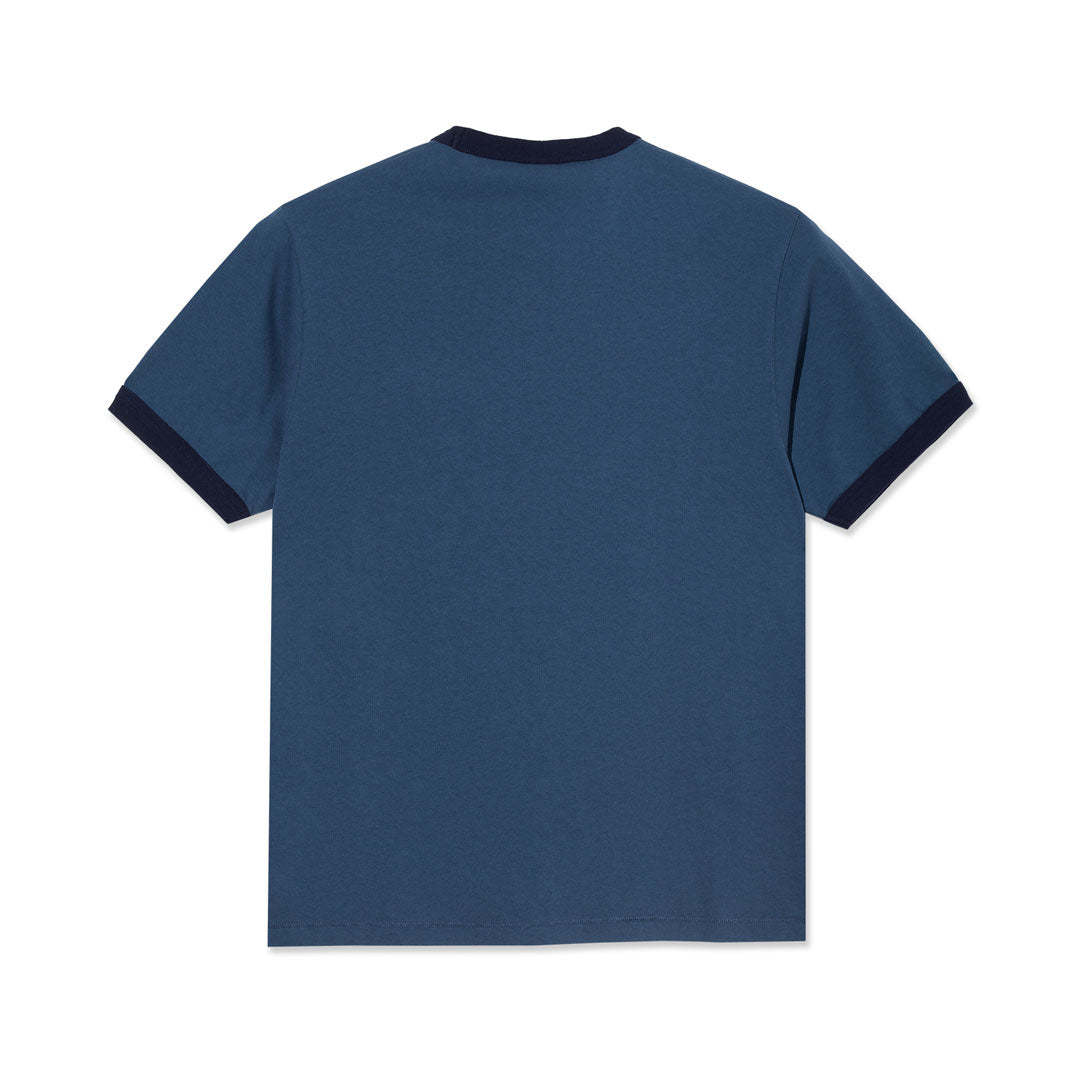 RINGER TEE / GREY BLUE/DARK BLUE