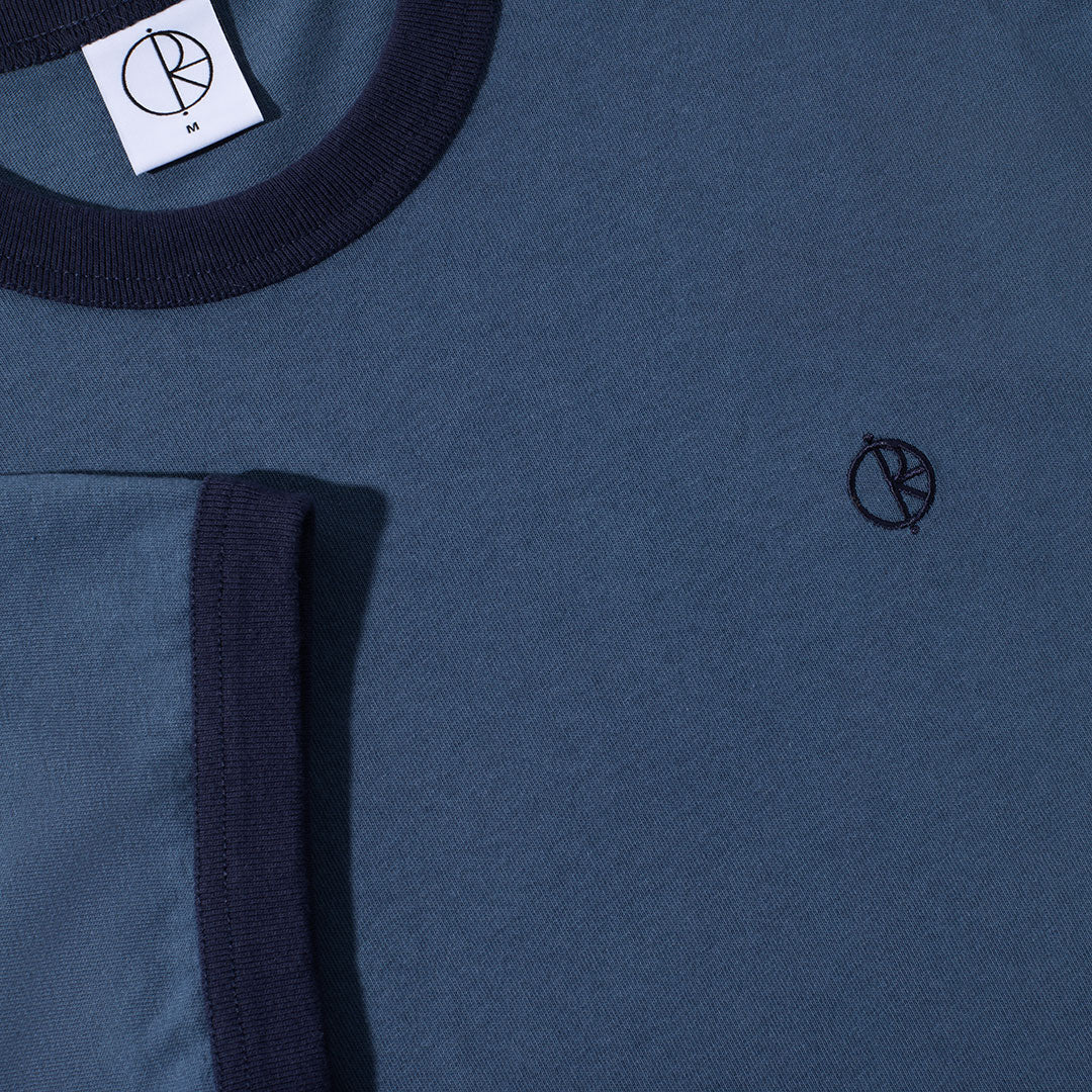 RINGER TEE / GREY BLUE/DARK BLUE