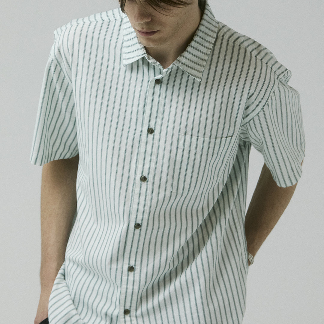 FORMER（フォーマー）| REYNOLDS STRIPE SS SHIRT / BONE | スノーボード・スケートボードのTACTICS JAPAN