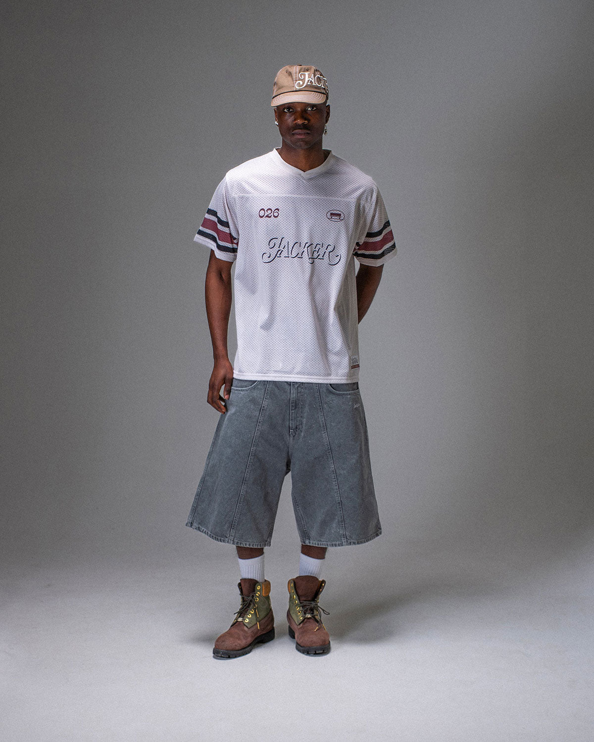 JACKER（ジャッカー）| SHADOW LOGO JERSEY / BEIGE | スノーボード・スケートボードのTACTICS JAPAN