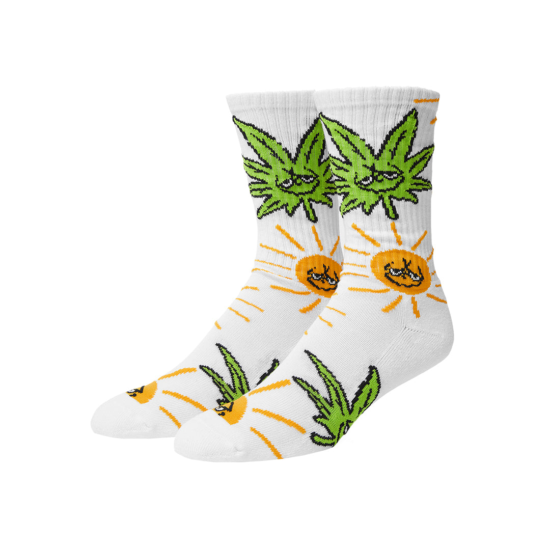 HUF WORLDWIDE（ハフ ワールドワイド）| SUNNY BUDDY SOCKS / WHITE | スノーボード・スケートボードのTACTICS JAPAN