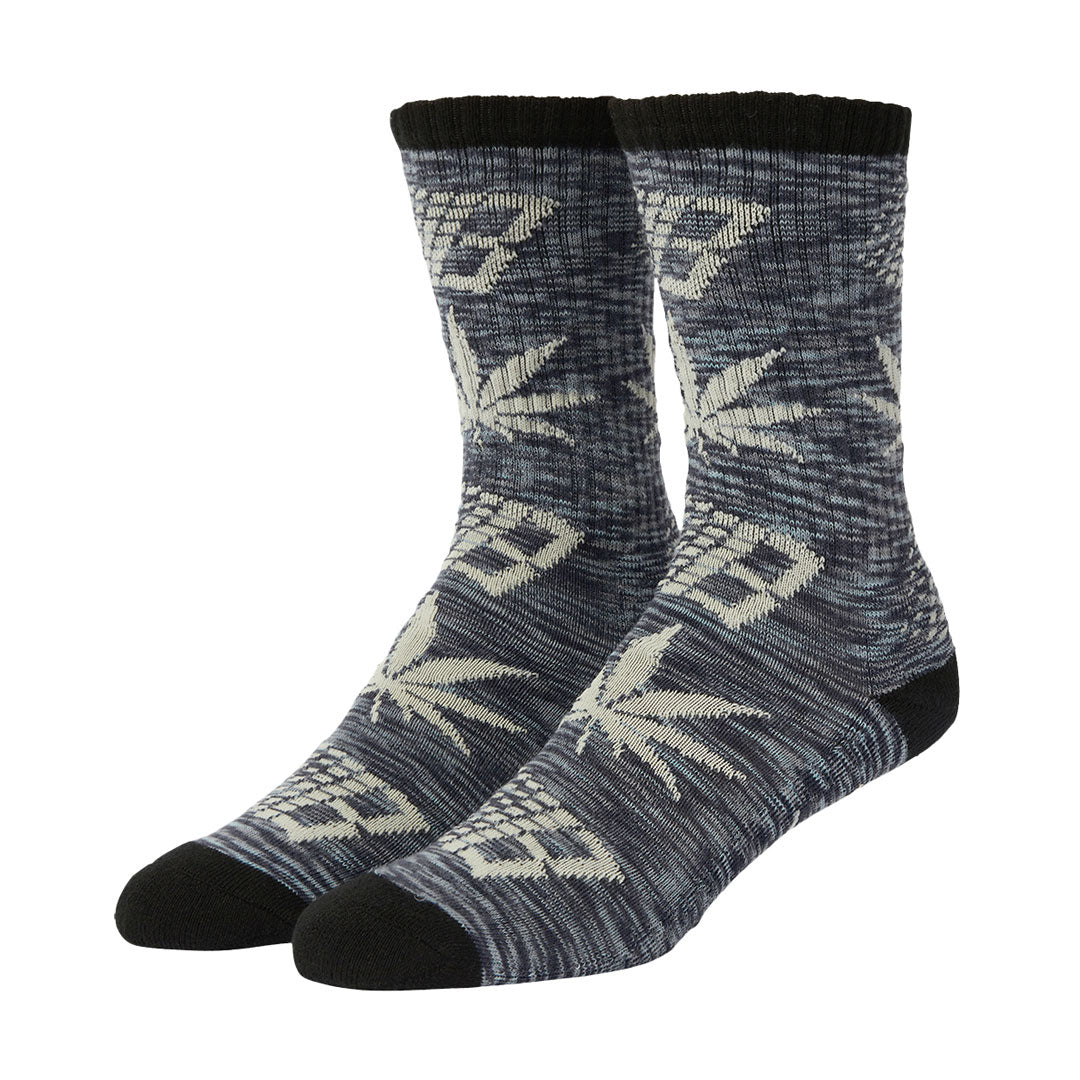 HUF X BRONZE56K PLANTLIFE MARLED SOCKS / BLACK