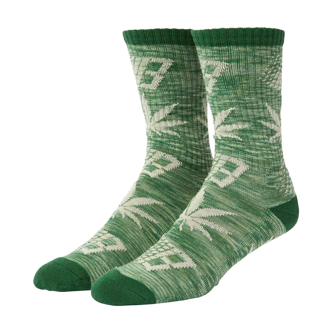 HUF X BRONZE56K PLANTLIFE MARLED SOCKS / GREEN