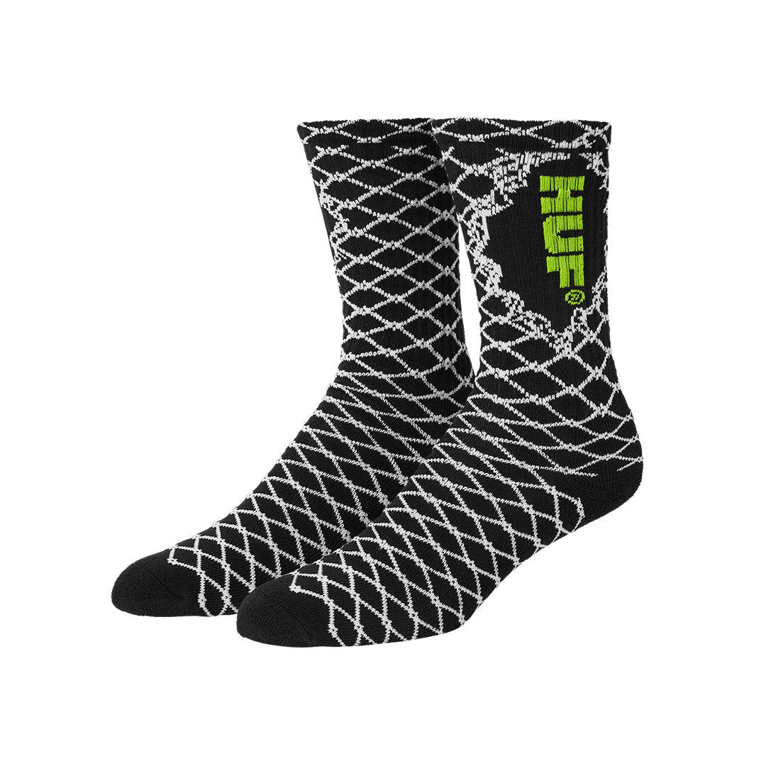 HUF WORLDWIDE（ハフ ワールドワイド）| BROKEN FENCE SOCK / BLACK | スノーボード・スケートボードのTACTICS JAPAN