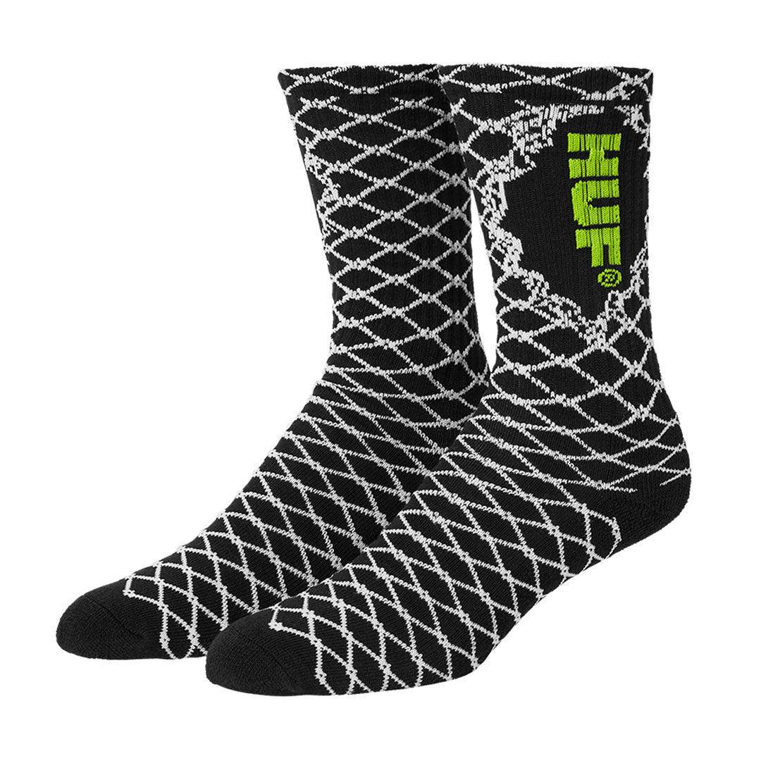 HUF WORLDWIDE（ハフ ワールドワイド）| BROKEN FENCE SOCK / BLACK | スノーボード・スケートボードのTACTICS JAPAN