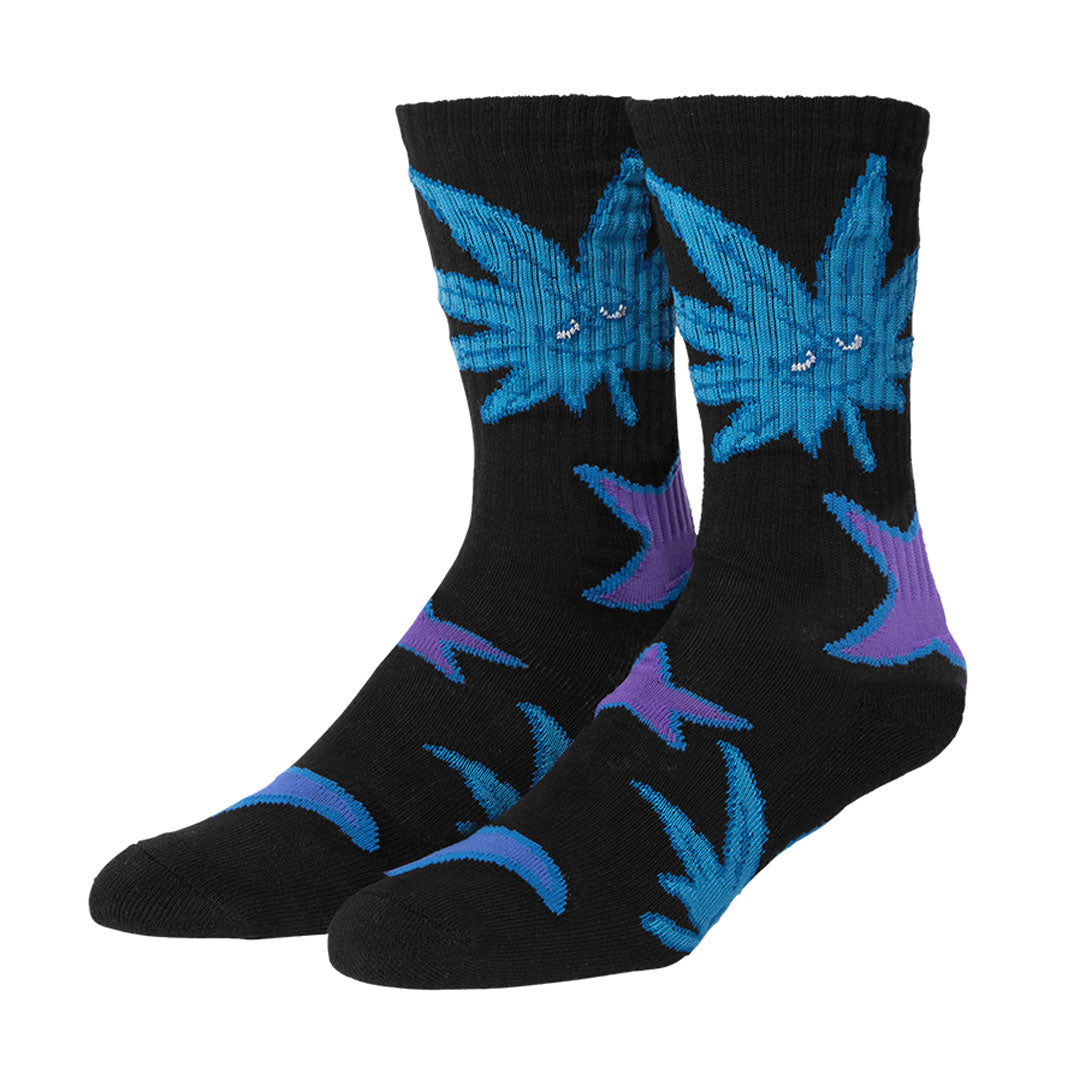 GREEN BUDDY STAR SIGN SOCK / BLACK
