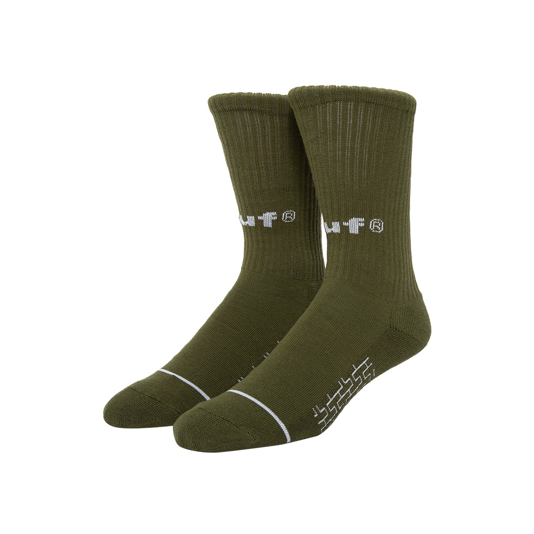 HUF WORLDWIDE（ハフ ワールドワイド）| HUF® EIGHTYNINE CREW SOCKS / OLIVE | スノーボード・スケートボードのTACTICS JAPAN