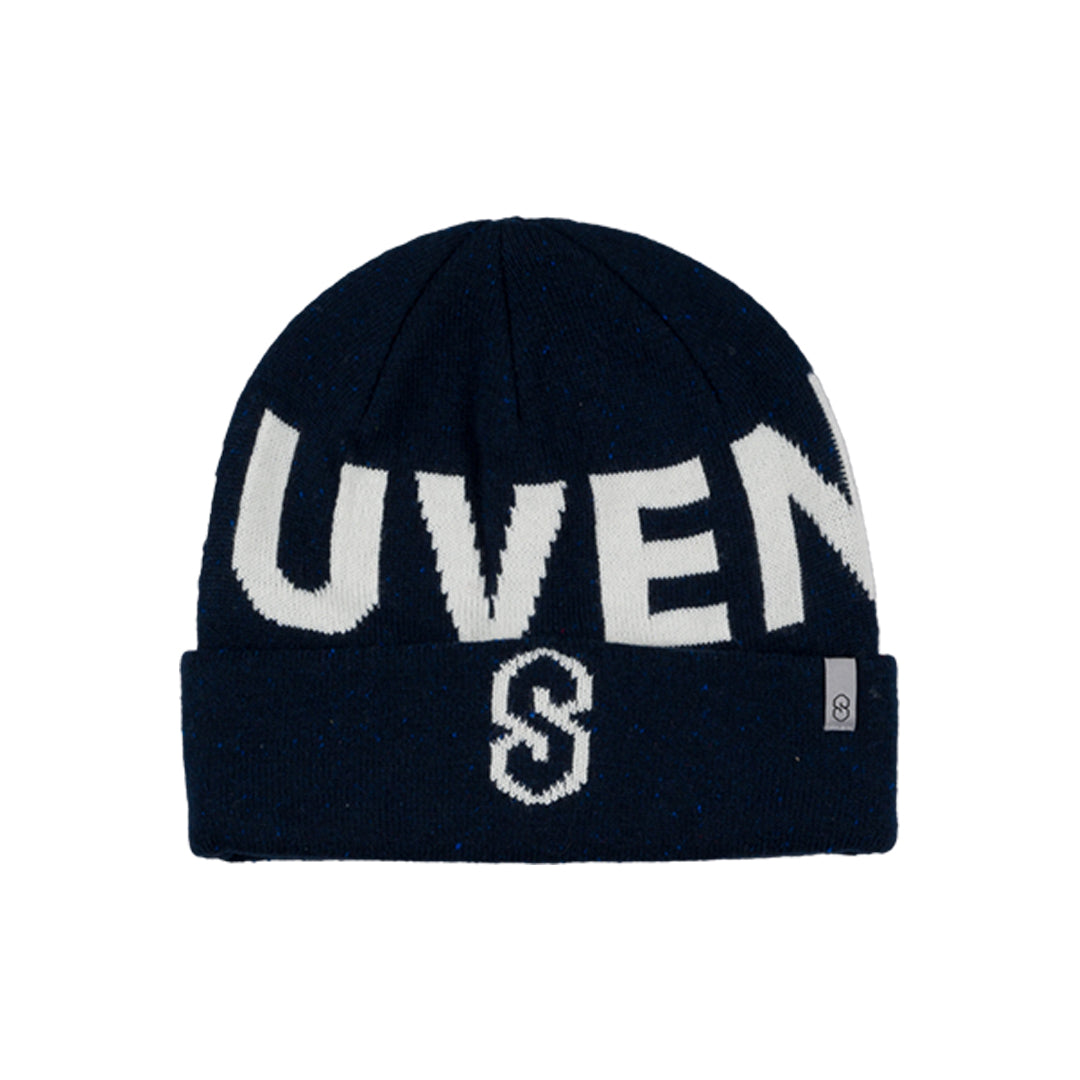 SPECKLED YARN JACQUARD CUFF BEANNIE / NAVY