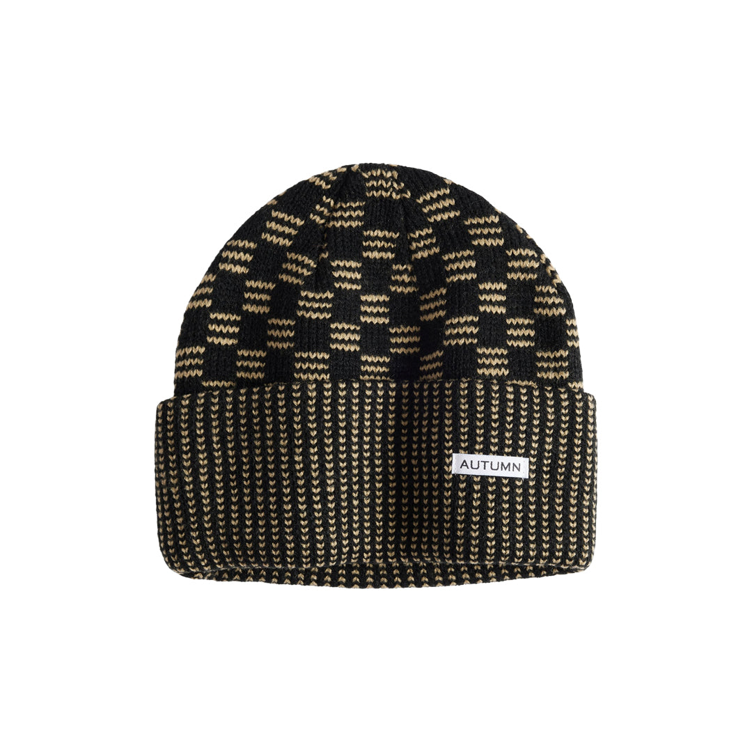 AUTUMN HEADWEAR（オータム ヘッドウェア）| SQUARED BEANIE / BLACK | スノーボード・スケートボードのTACTICS JAPAN